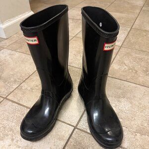 Hunter Original Short Rainboots glossy black size 8